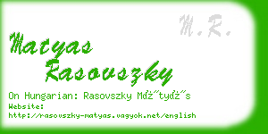 matyas rasovszky business card